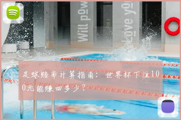 足球赔率计算指南：世界杯下注100元能赚回多少？